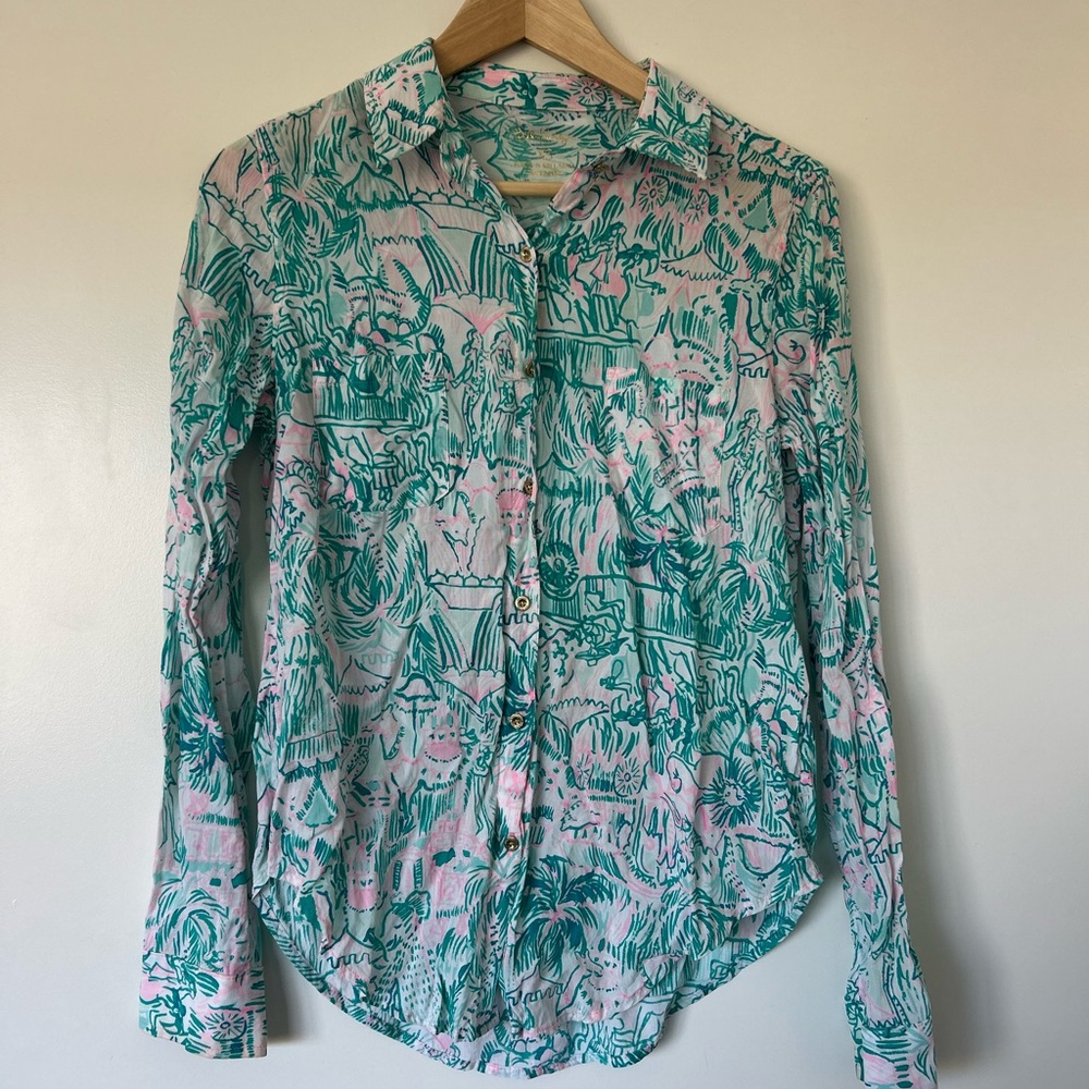 Lilly Pulitzer Tropical Print Blouse